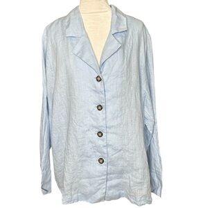 Sleeper Linen Button Down Oversized Top. One Size